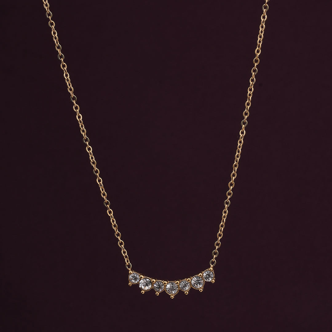 Zircon Stone Gold Necklace