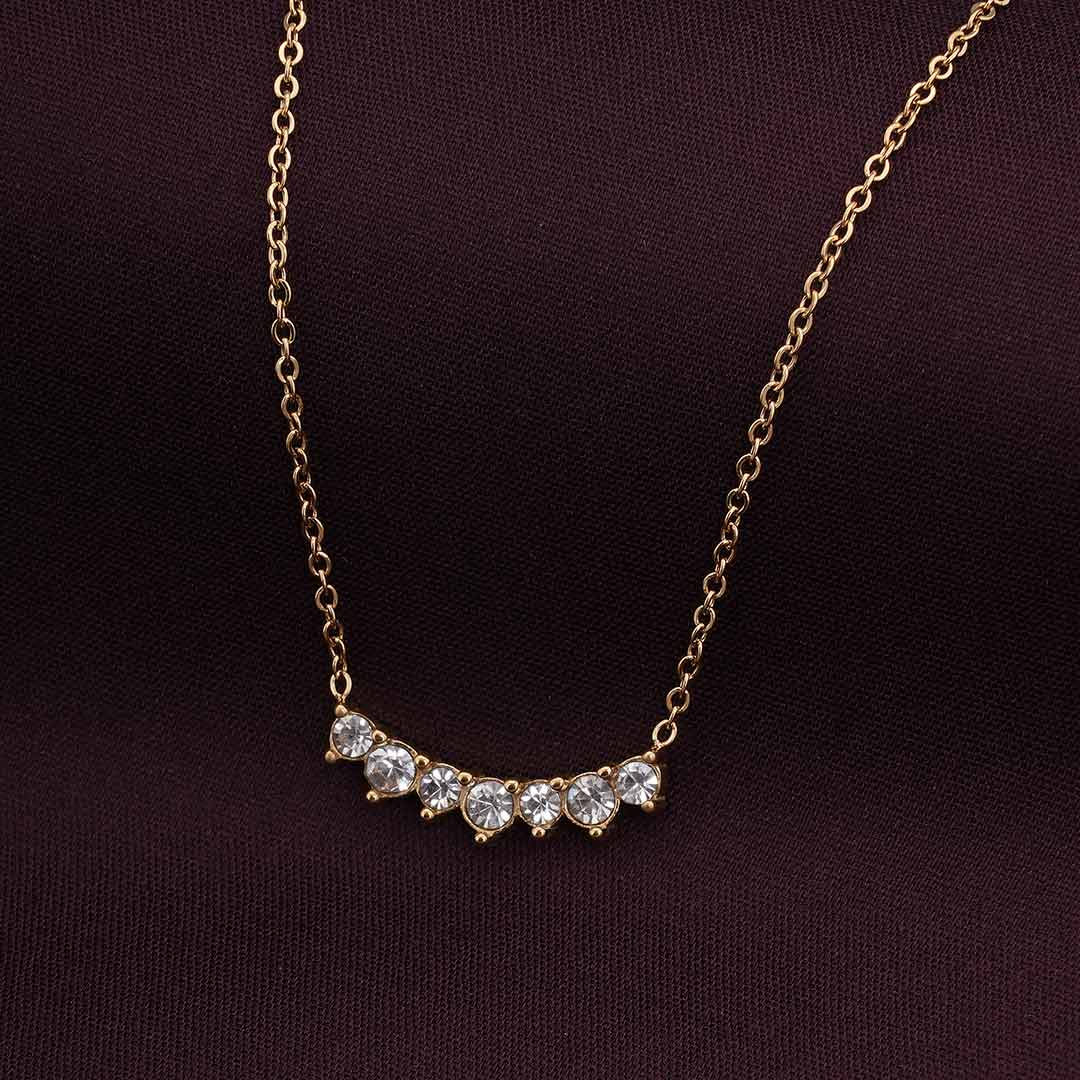 Zircon Stone Gold Necklace