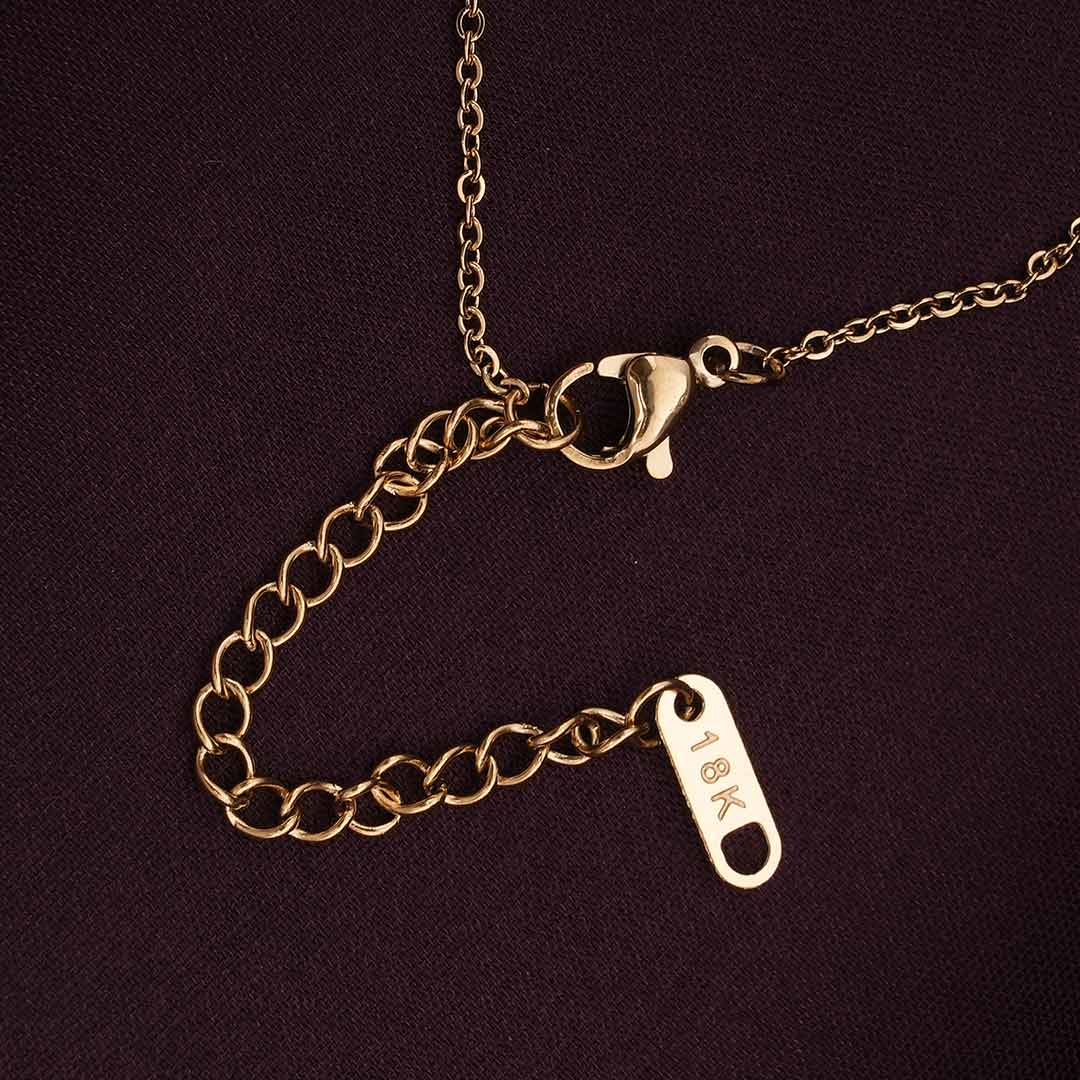 Zircon Stone Gold Necklace