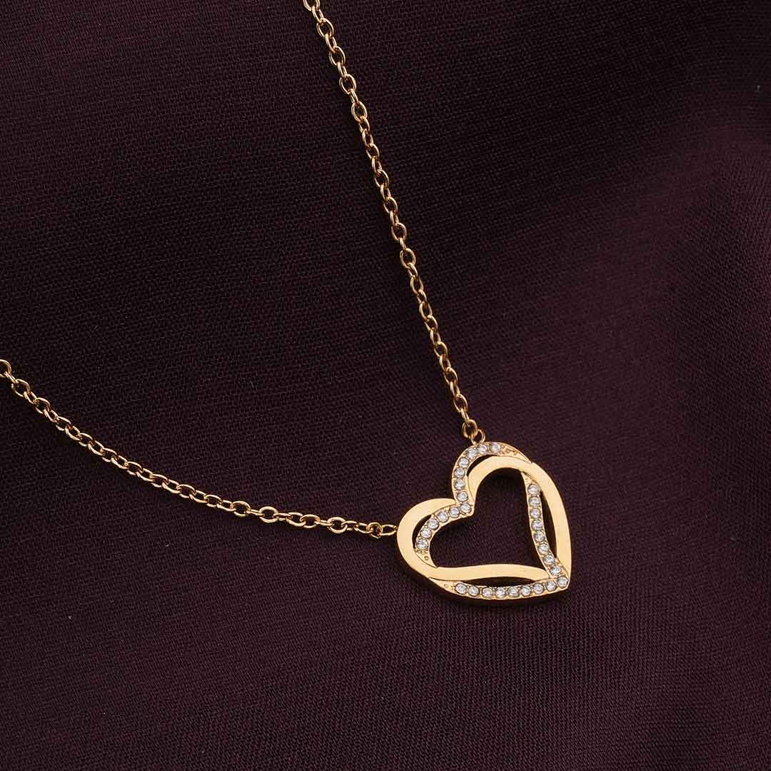Dizzle Heart Gold Necklace