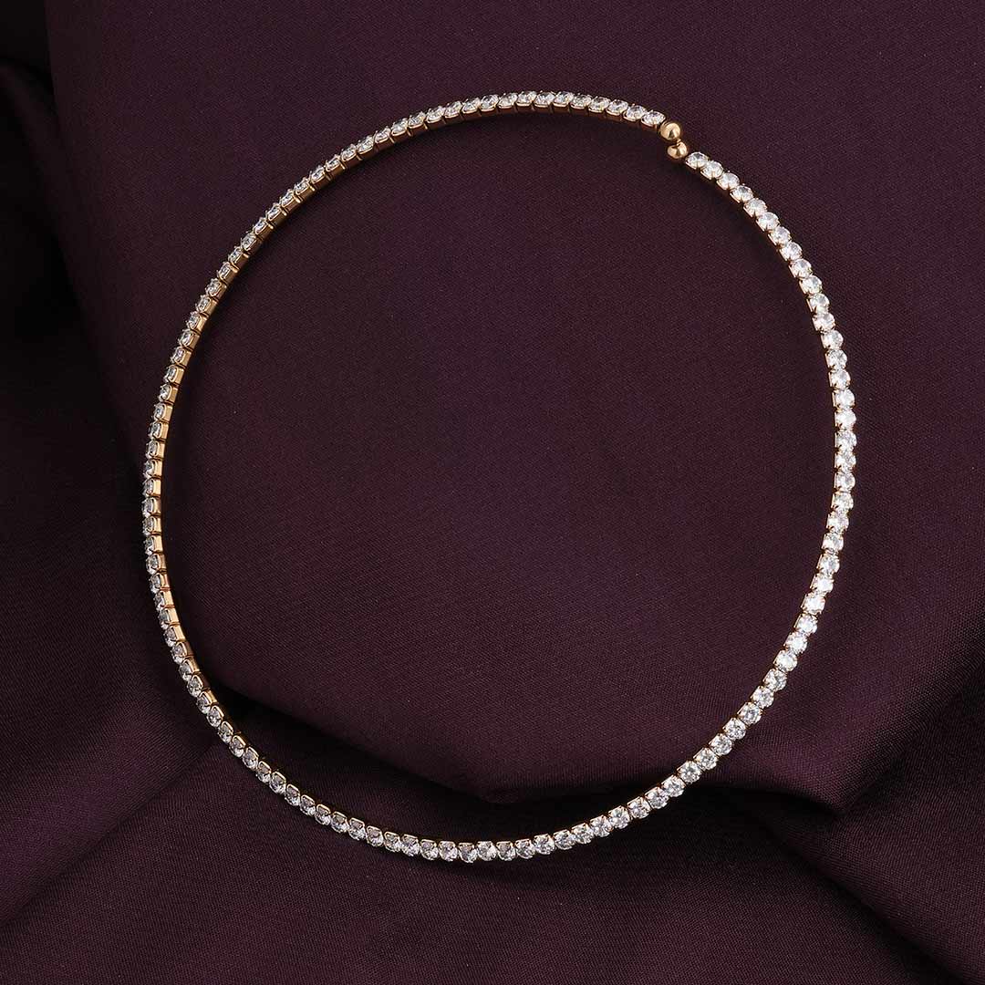 Sparkling Circle Gold Minimal Necklace
