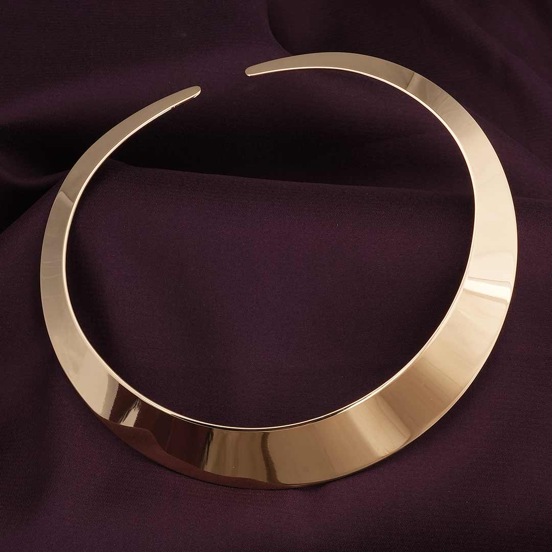 Open Collar Choker Gold Necklace