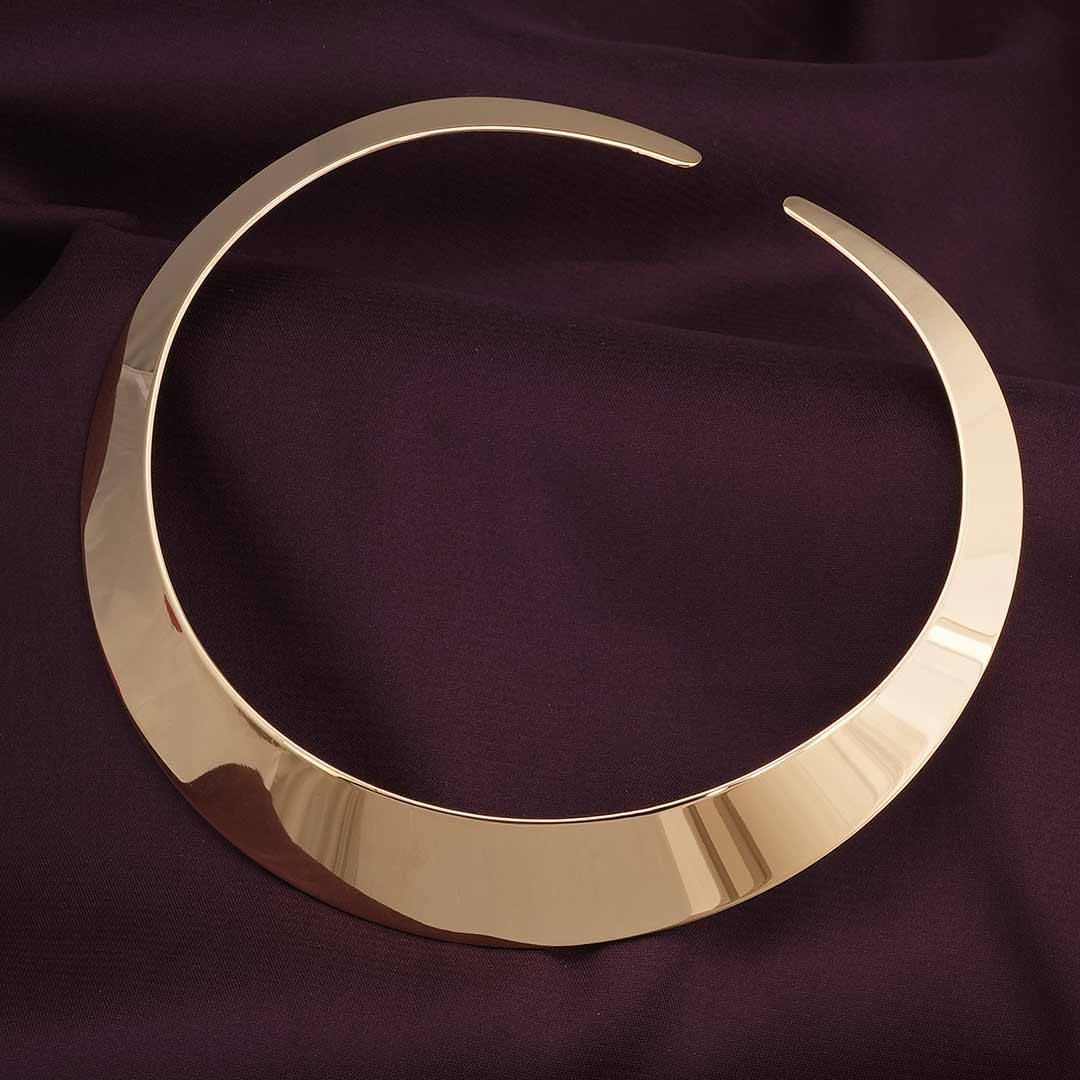 Open Collar Choker Gold Necklace
