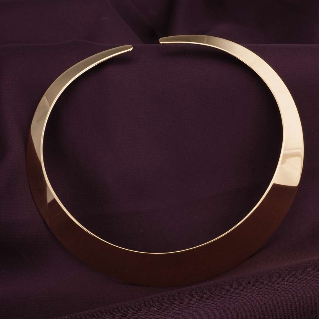 Open Collar Choker Gold Necklace