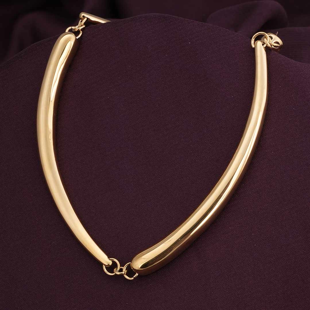 Gold Tube Collar Necklace