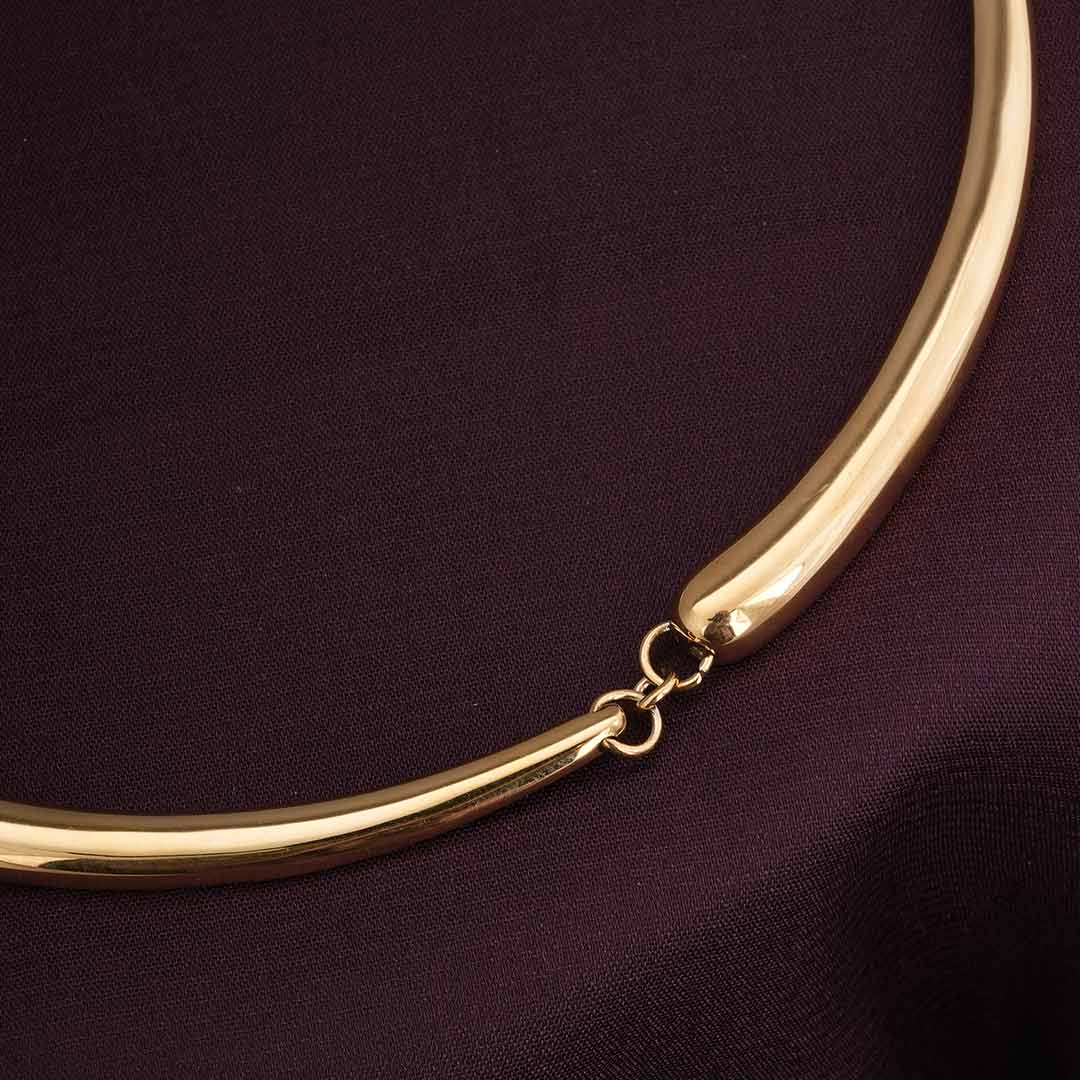 Gold Tube Collar Necklace