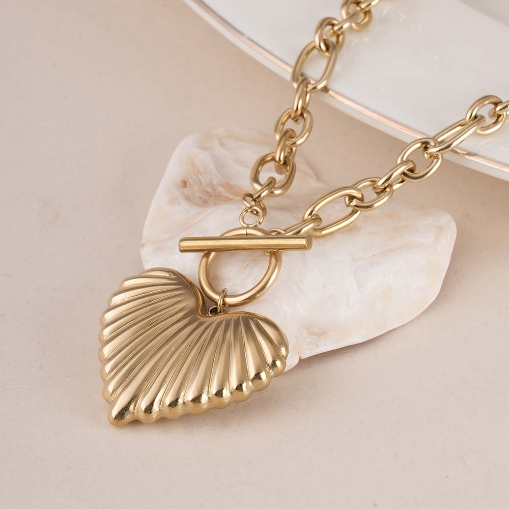 Engraved Heart Chain Necklace
