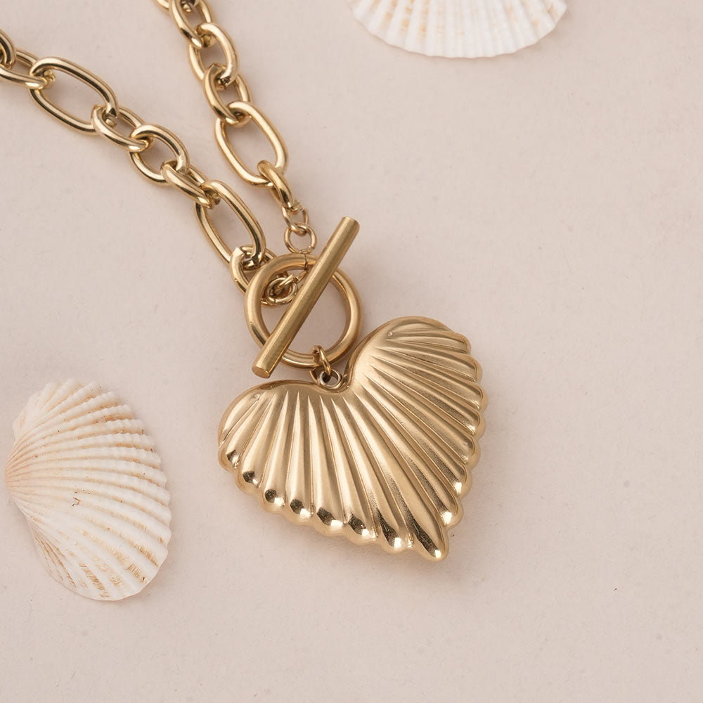 Engraved Heart Chain Necklace