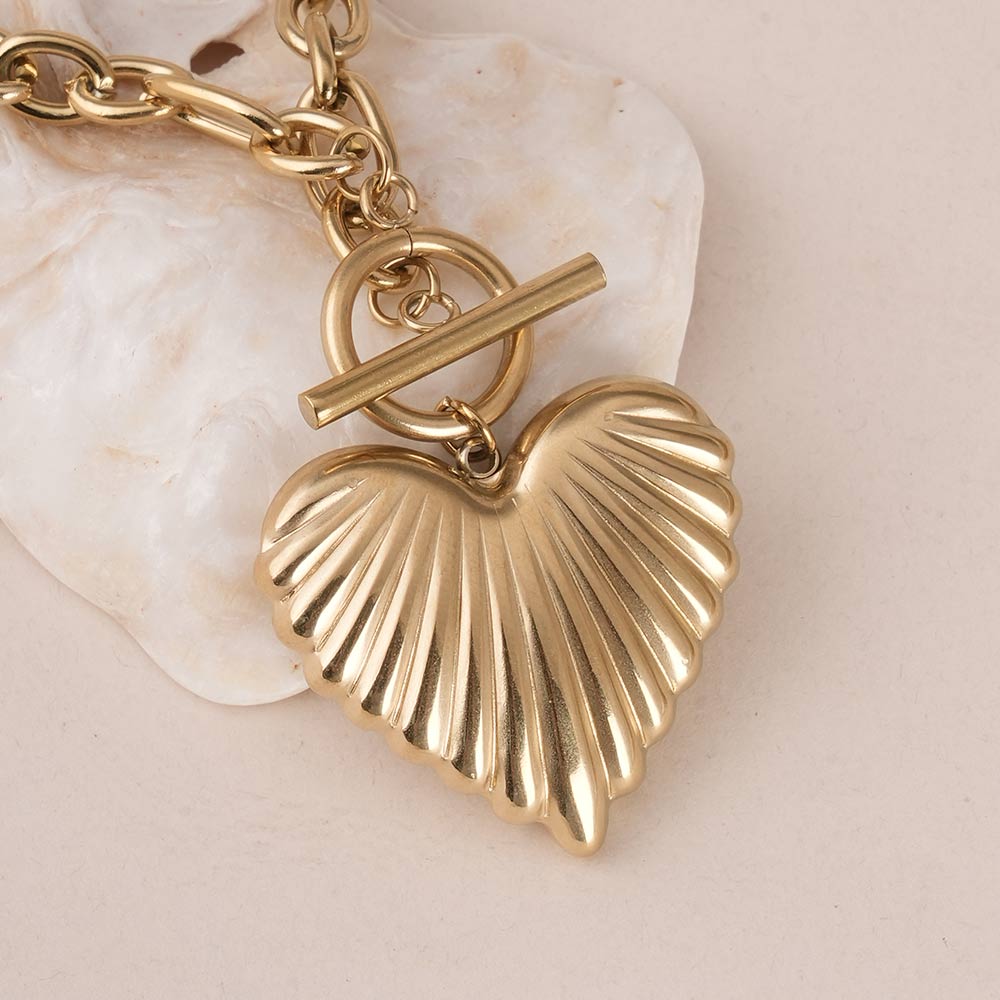 Engraved Heart Chain Necklace