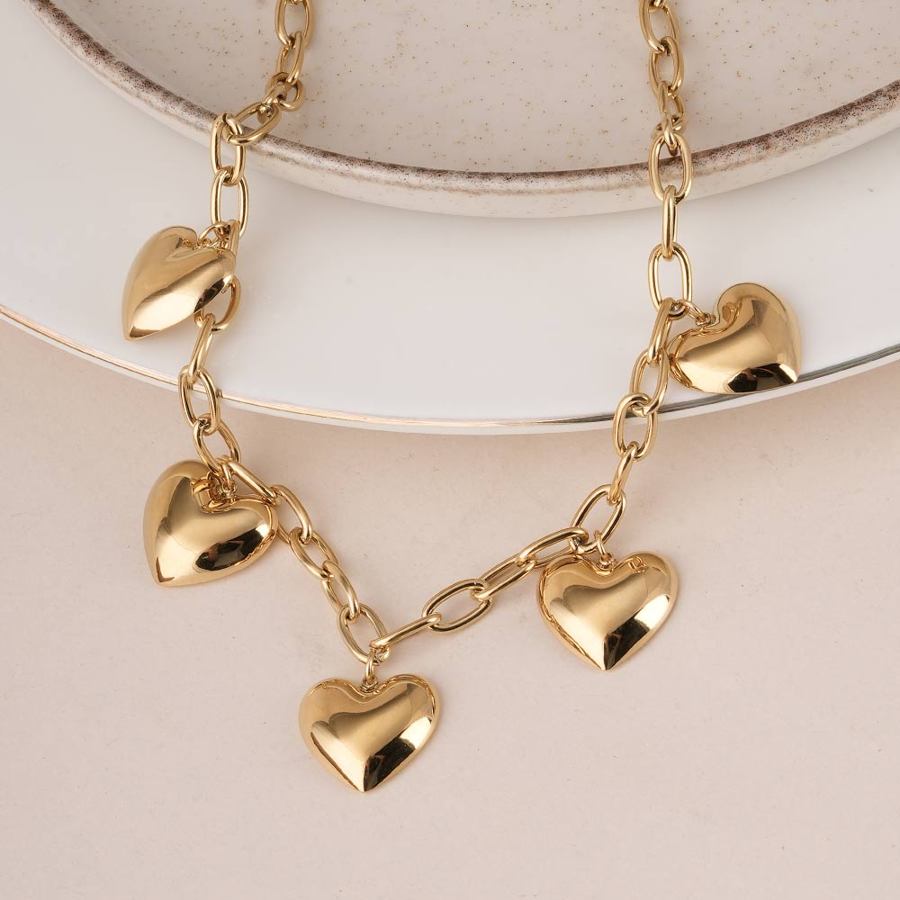Chunky Heart Chain Necklace