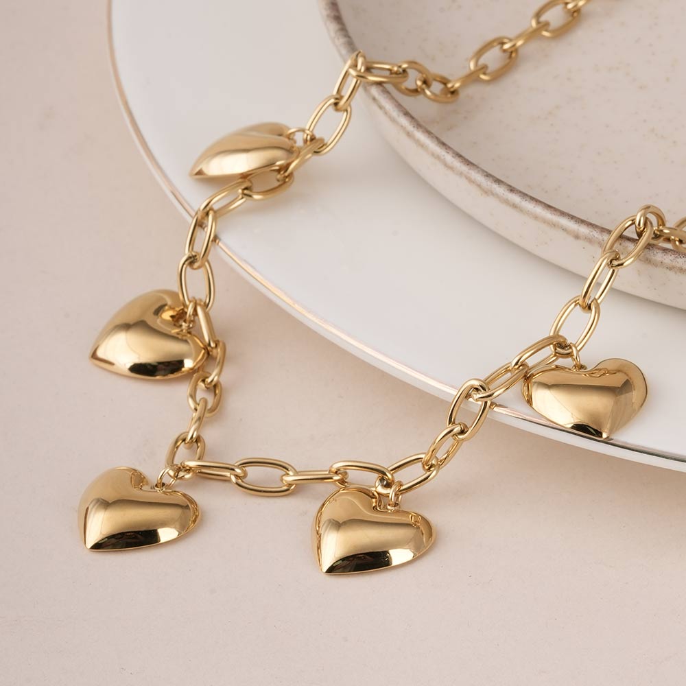 Chunky Heart Chain Necklace