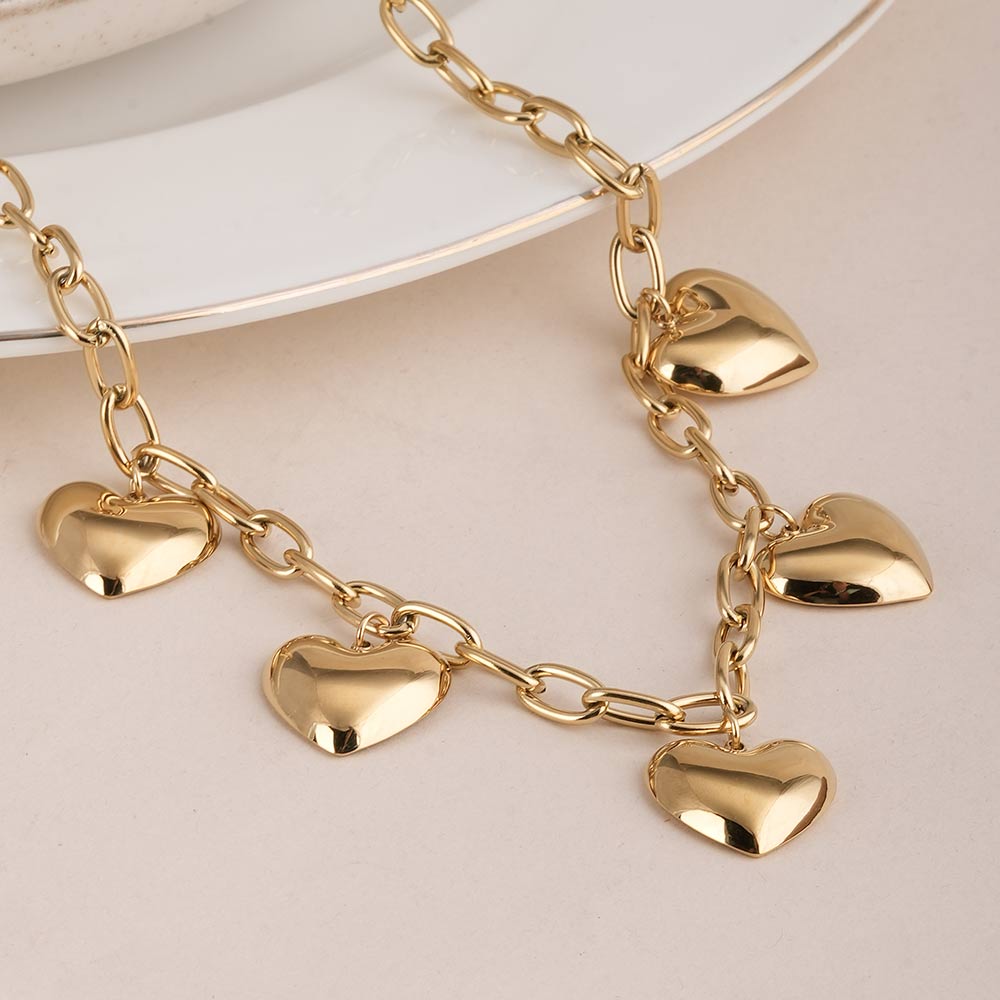 Chunky Heart Chain Necklace