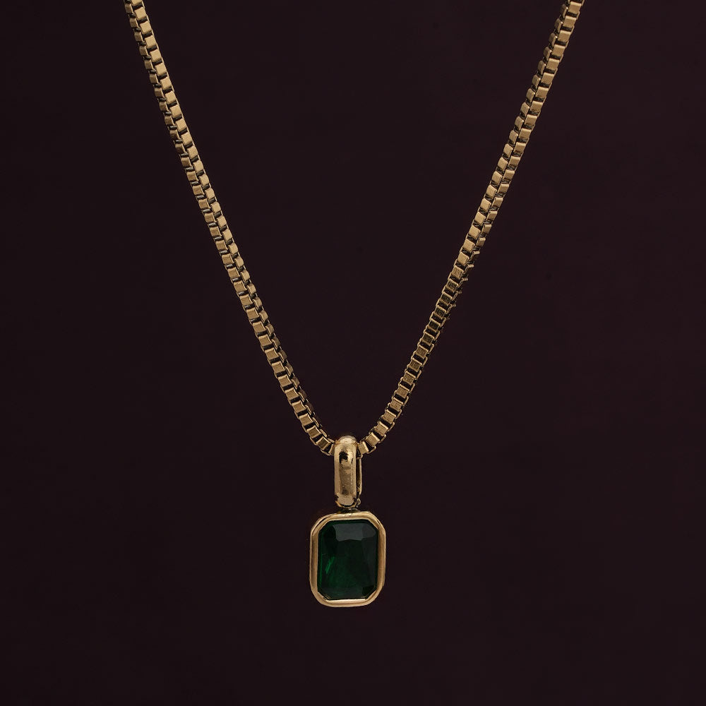 Graceful Deep Green Stone Pendant