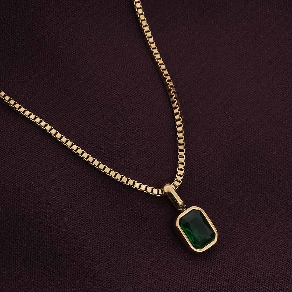Graceful Deep Green Stone Pendant