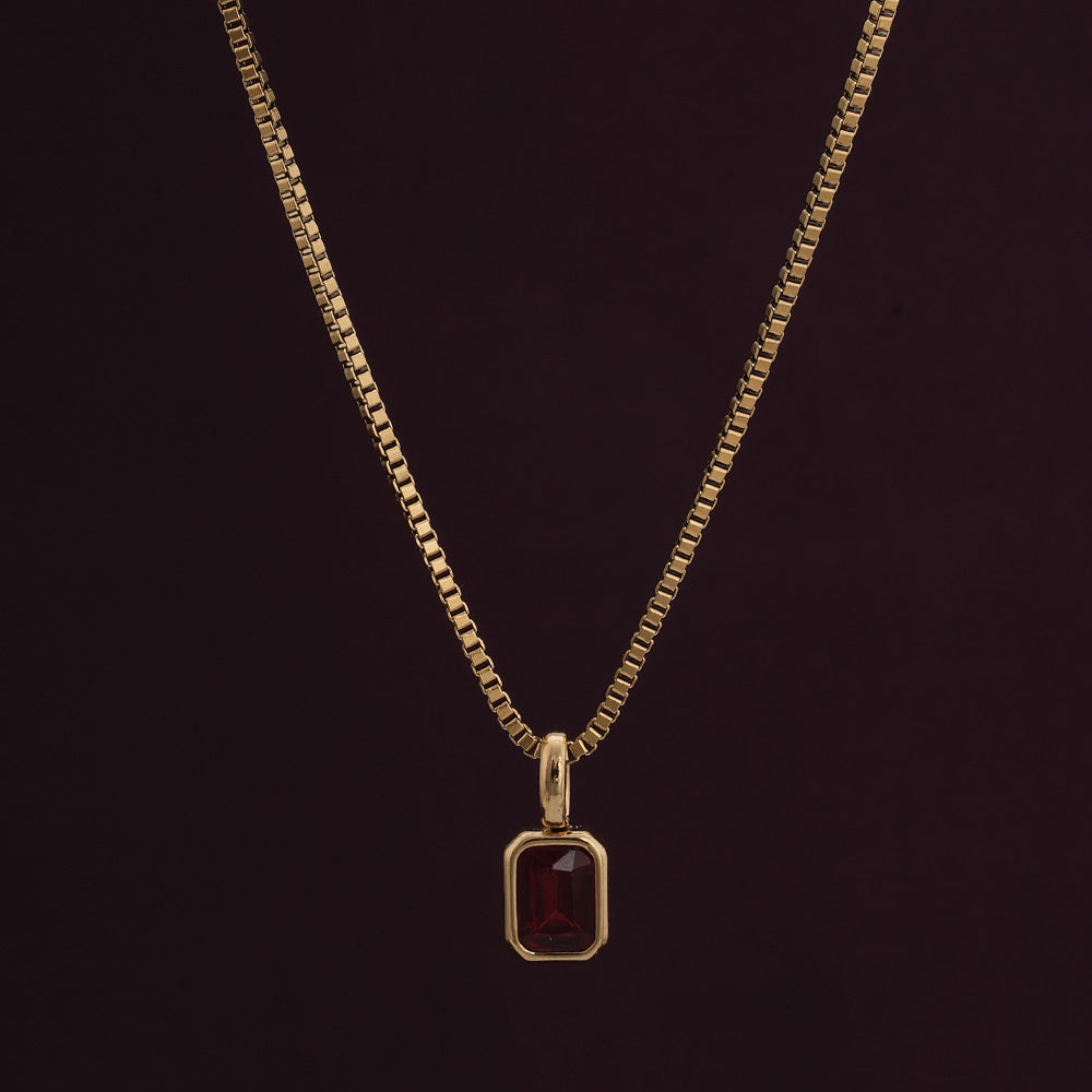 Graceful Deep Red Stone Pendant