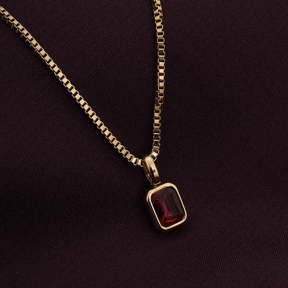 Graceful Deep Red Stone Pendant