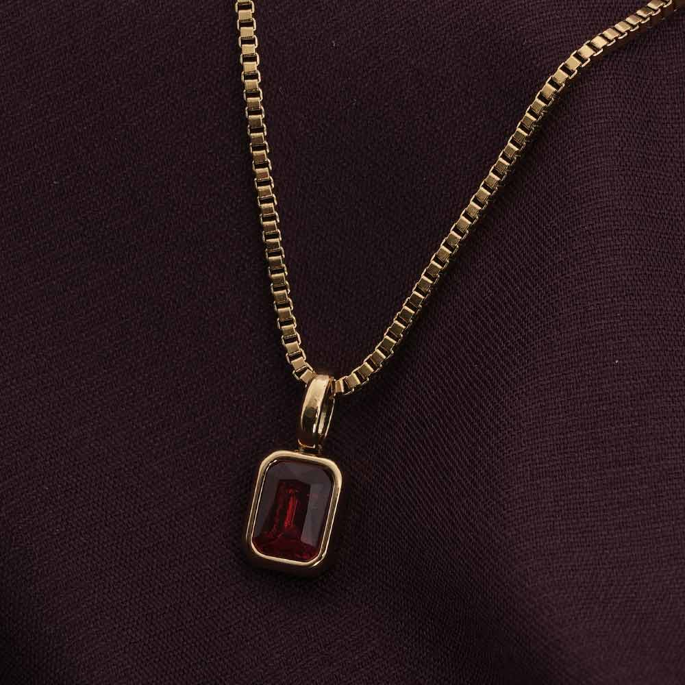 Graceful Deep Red Stone Pendant