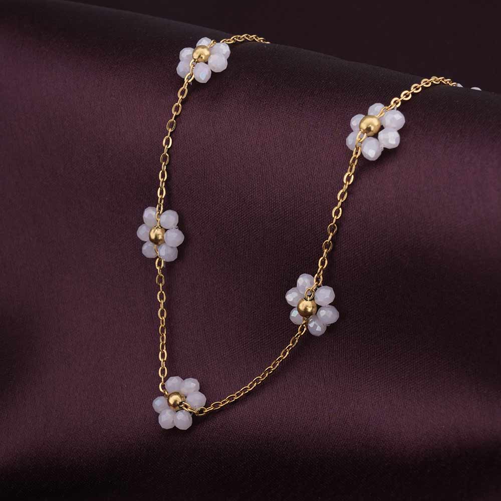 Gold Flower Chain Necklace