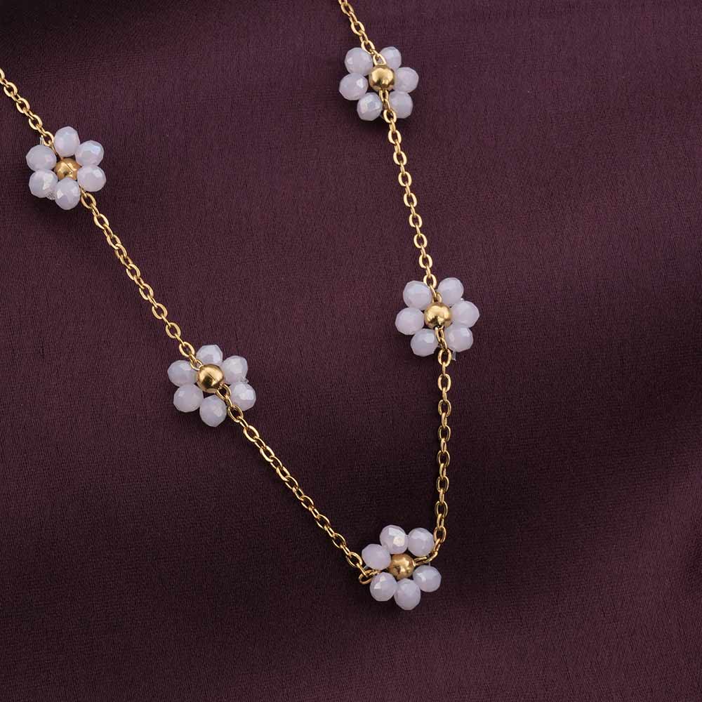 Gold Flower Chain Necklace