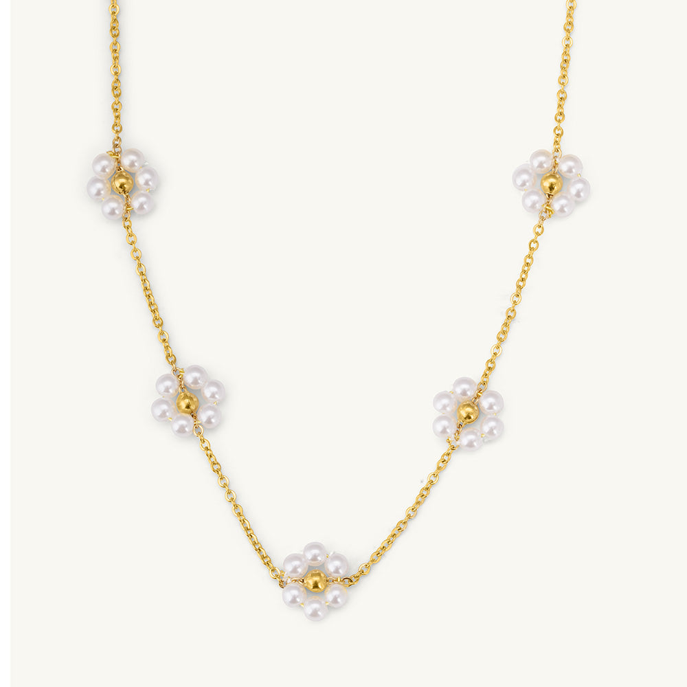 Gold Flower Chain Necklace
