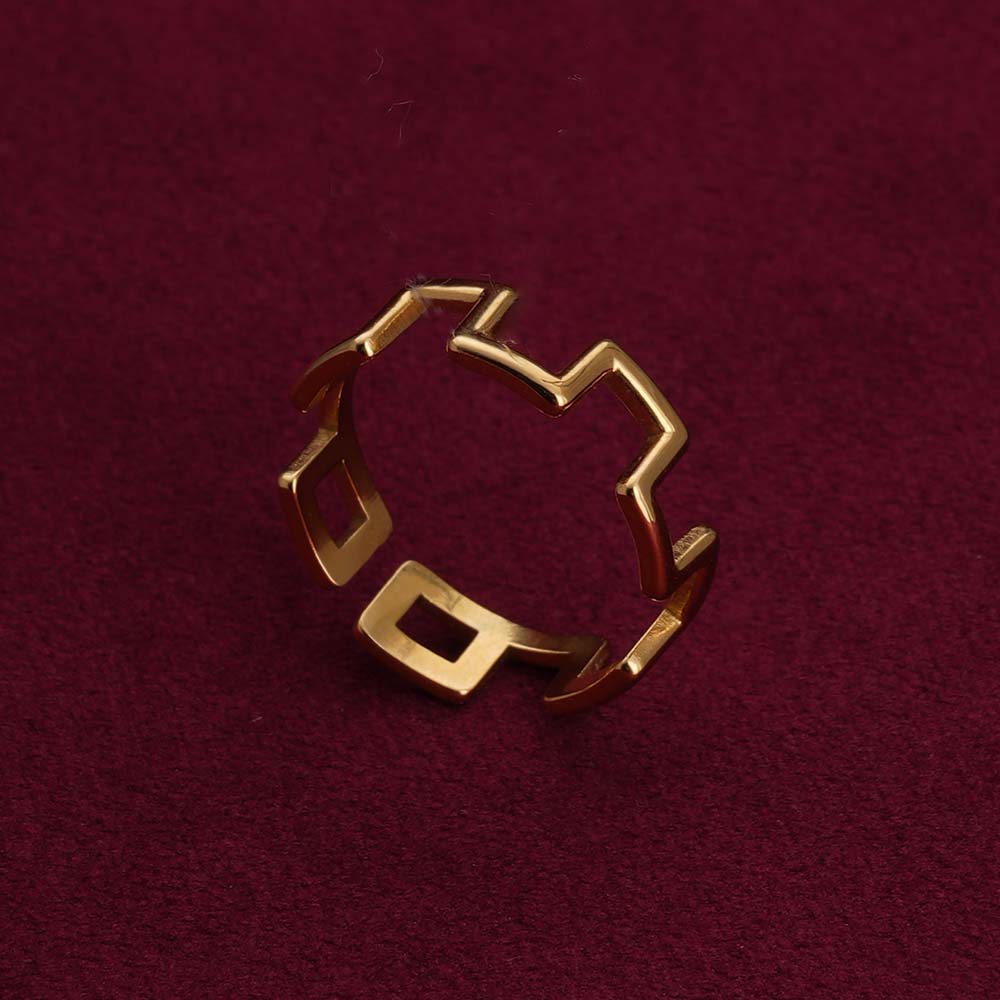Gold Slit Adjustable Ring
