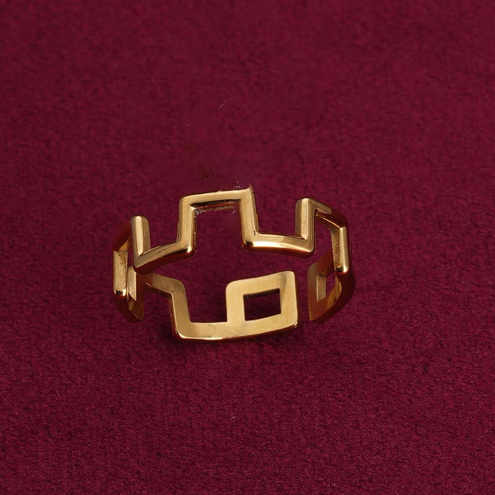 Gold Slit Adjustable Ring