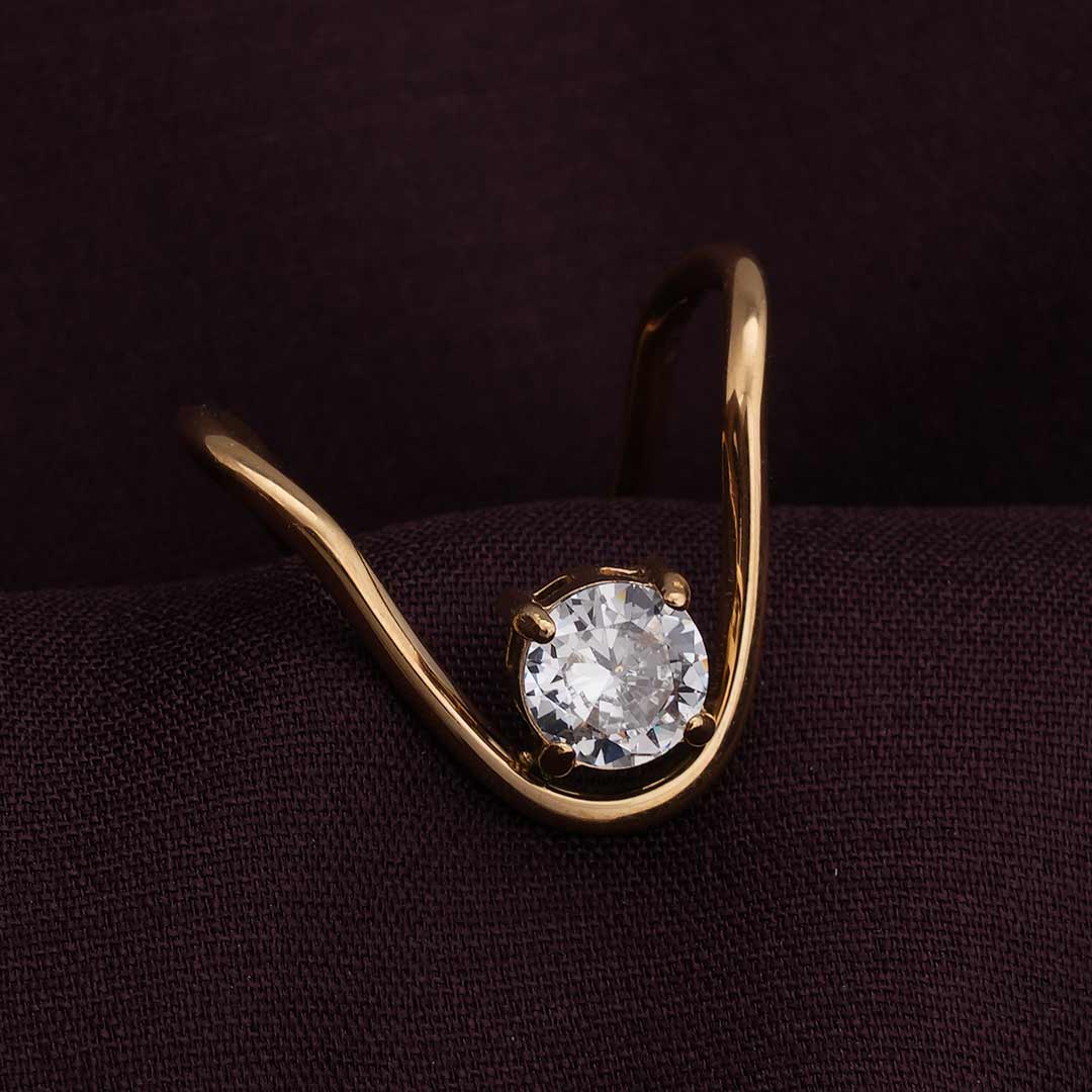 Trendy Curve Diamond Ring