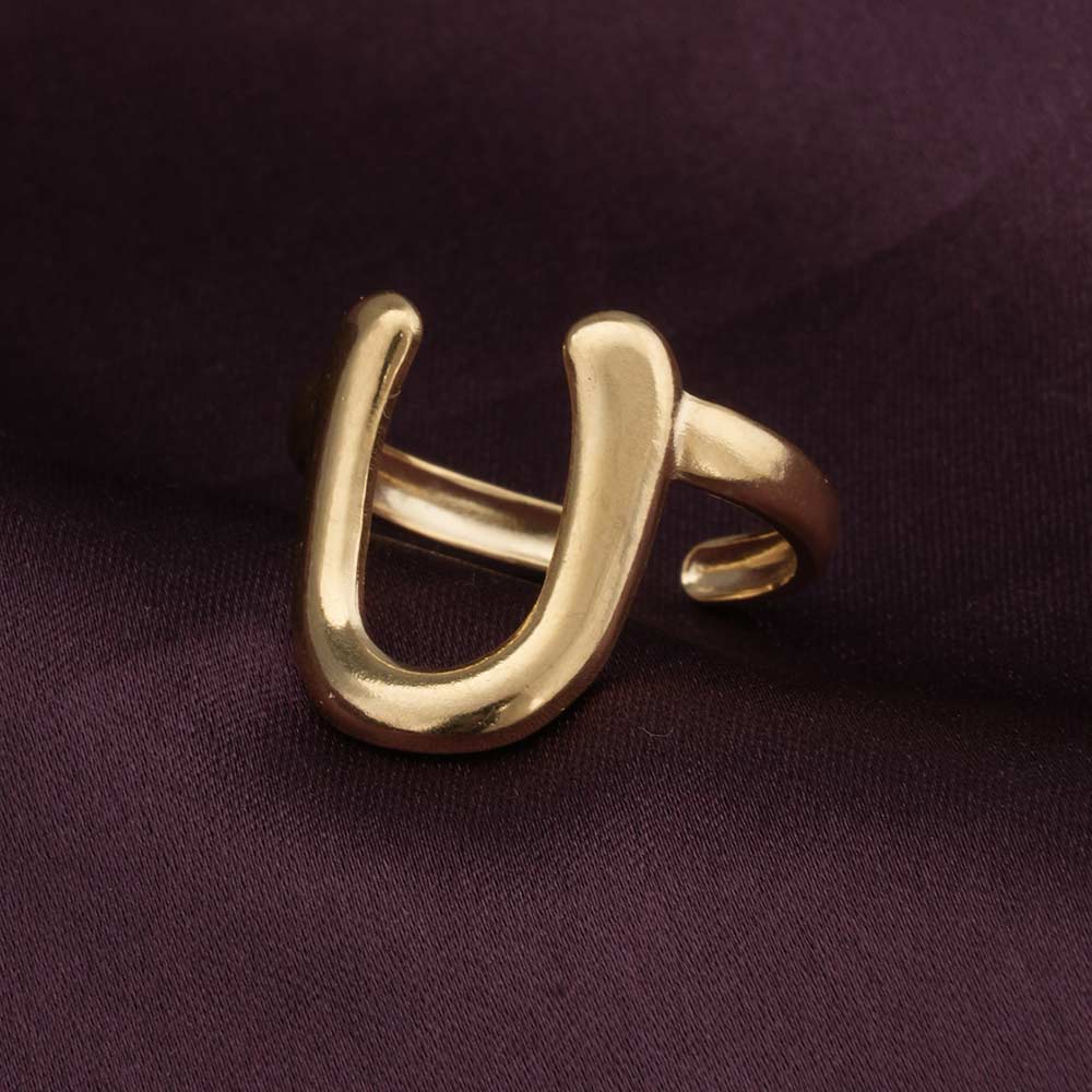 Abstract Gold Ring Set