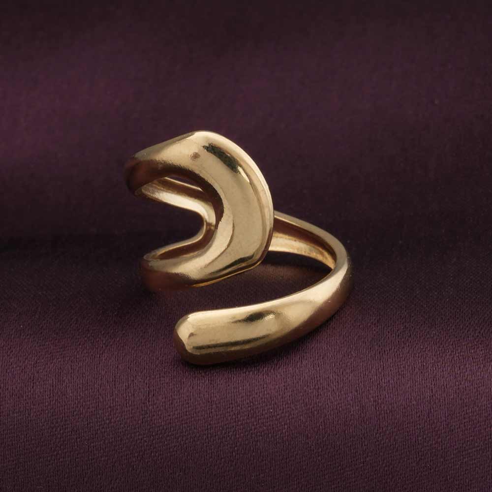 Abstract Gold Ring Set