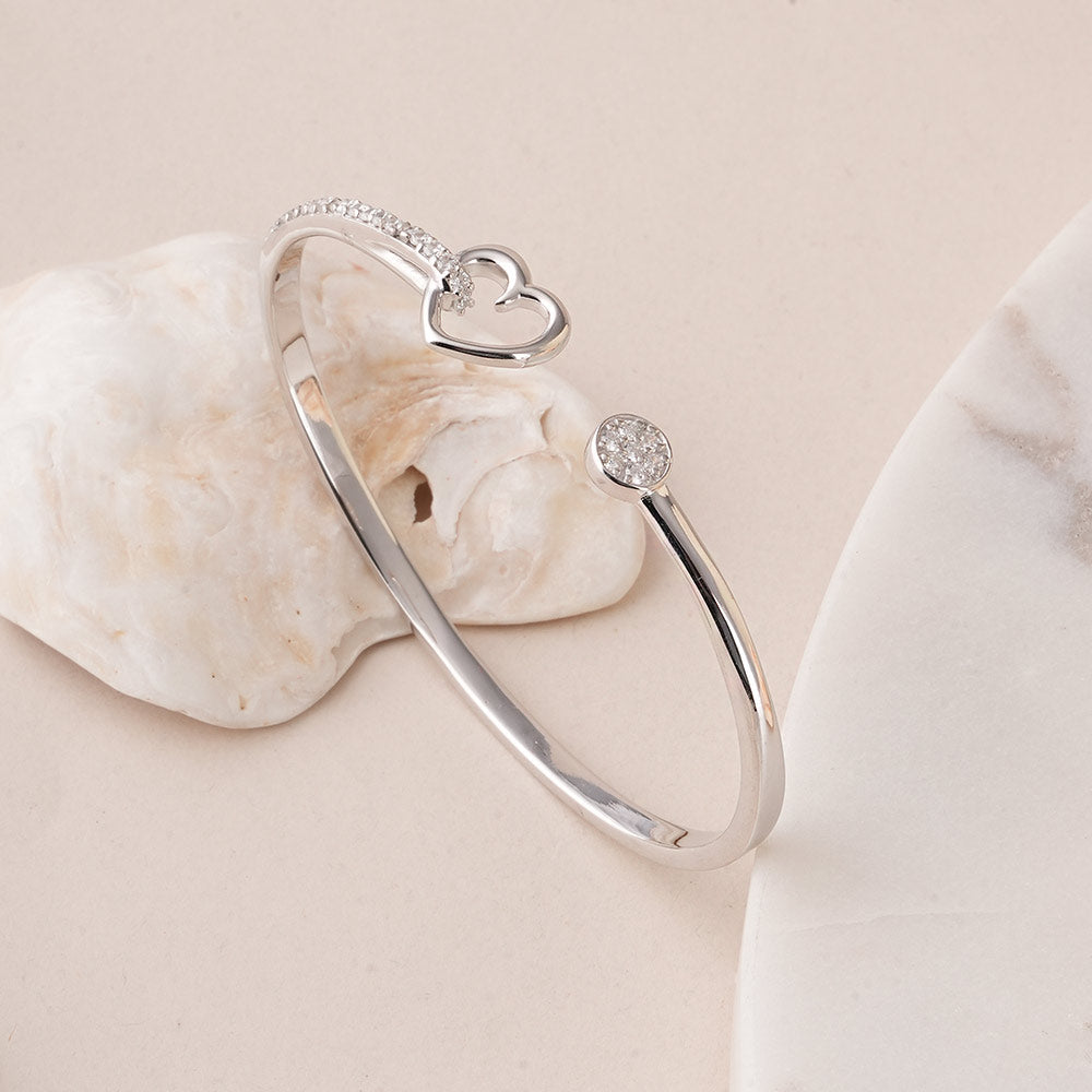 Halo Heart Silver Bracelet