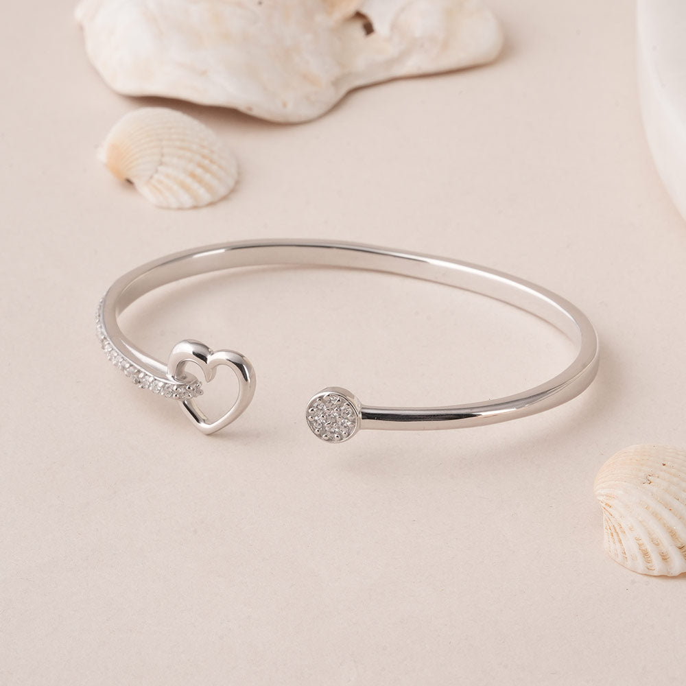 Halo Heart Silver Bracelet