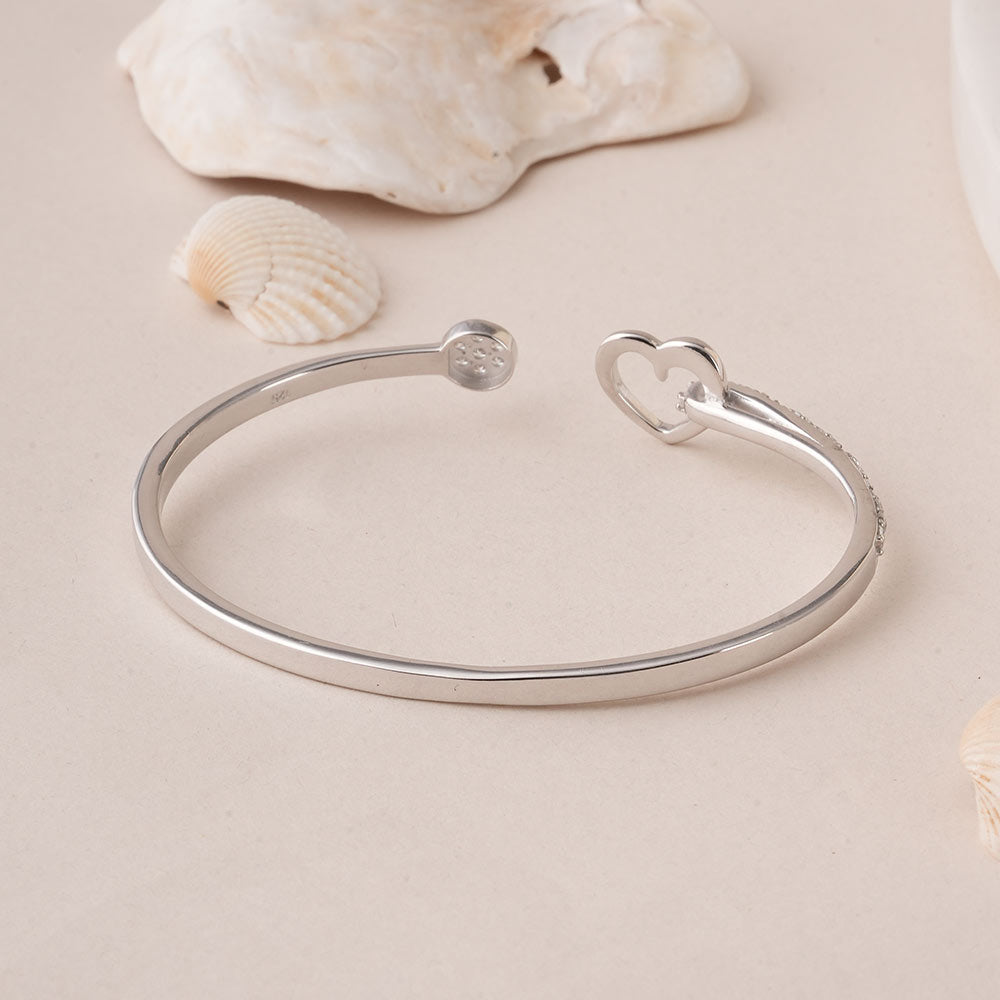 Halo Heart Silver Bracelet