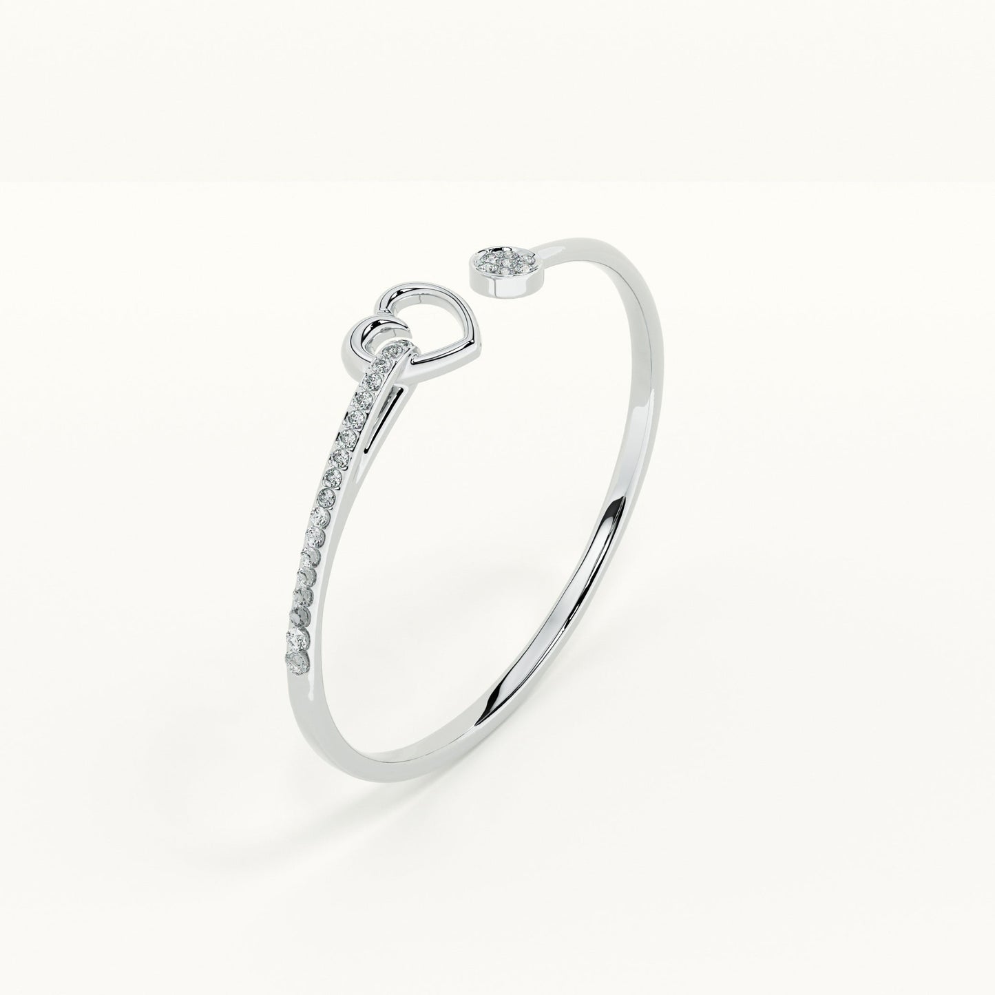 Halo Heart Silver Bracelet