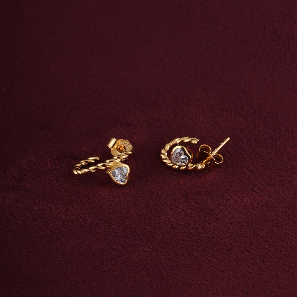 Heart Halo Hoops | 18K Gold Vermeil Plated