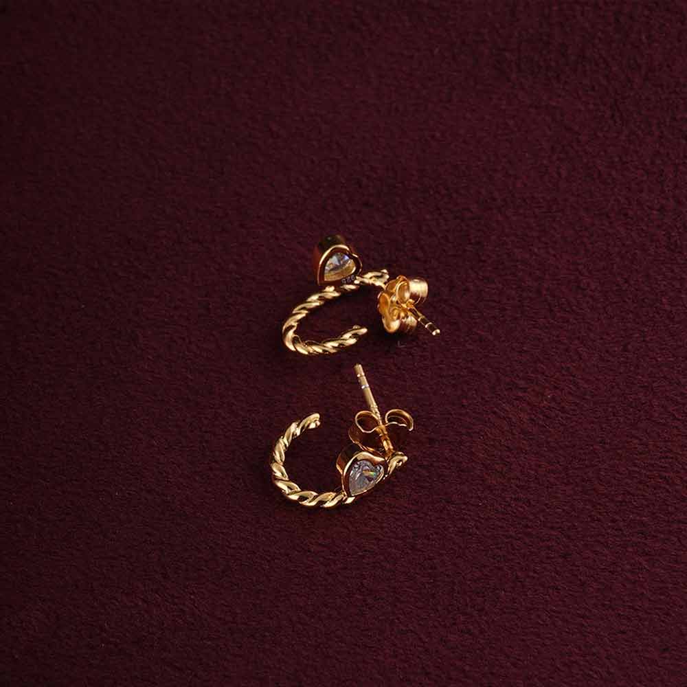 Heart Halo Hoops | 18K Gold Vermeil Plated