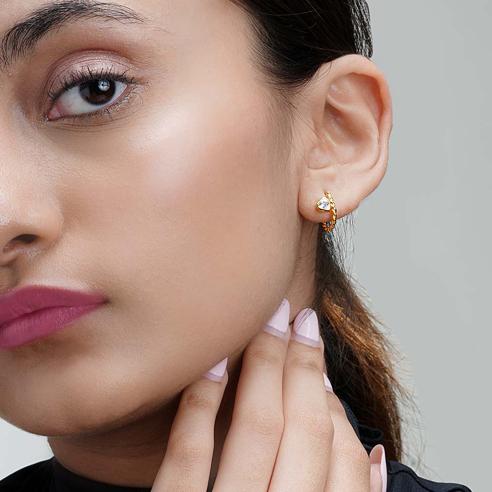 Heart Halo Hoops | 18K Gold Vermeil Plated