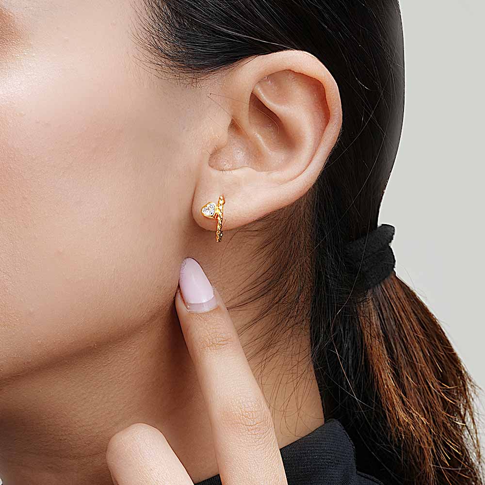 Heart Halo Hoops | 18K Gold Vermeil Plated