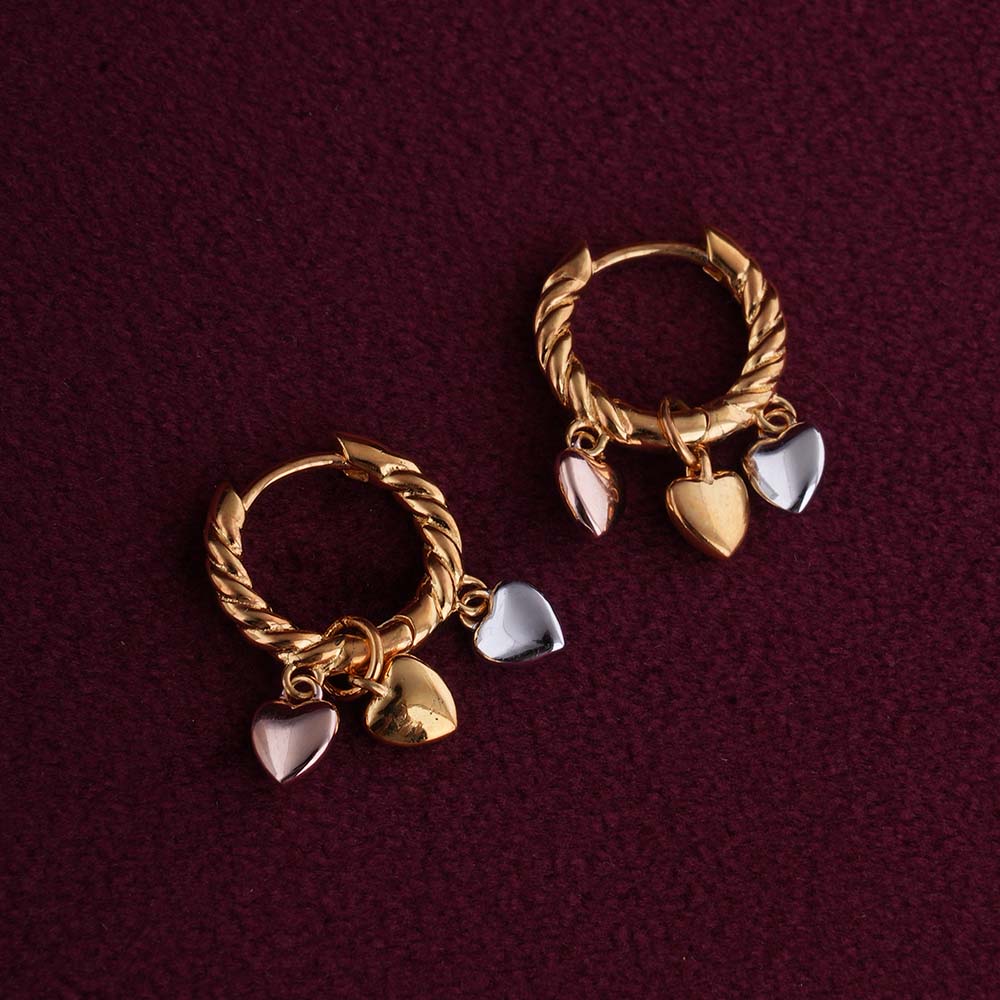 Tri-Heart Hoops | 18K Gold Vermeil Plated