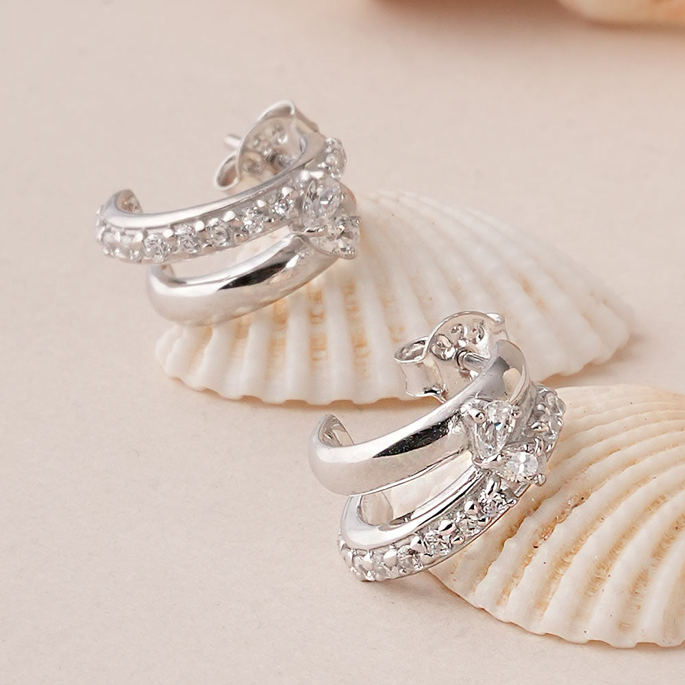 Twofold Unity Silver Studs