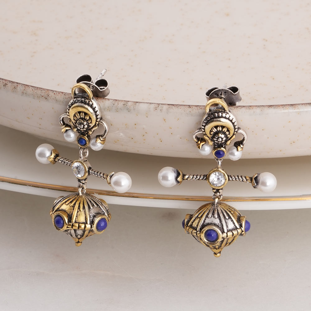 925 Silver Tomb Mini Earrings