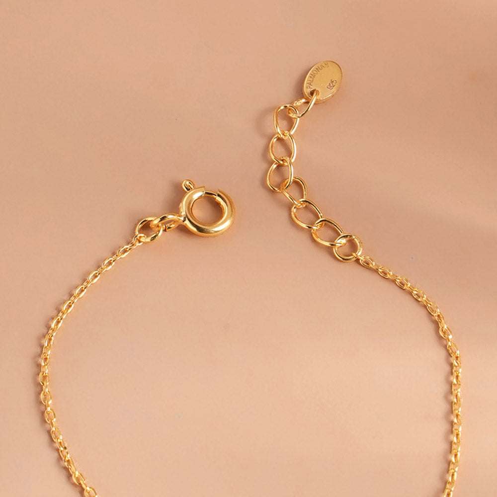 Heart-Shaped 925 Sterling Silver Mangalsutra Bracelet | BIS Hallmarked | 18k Gold Vermeil