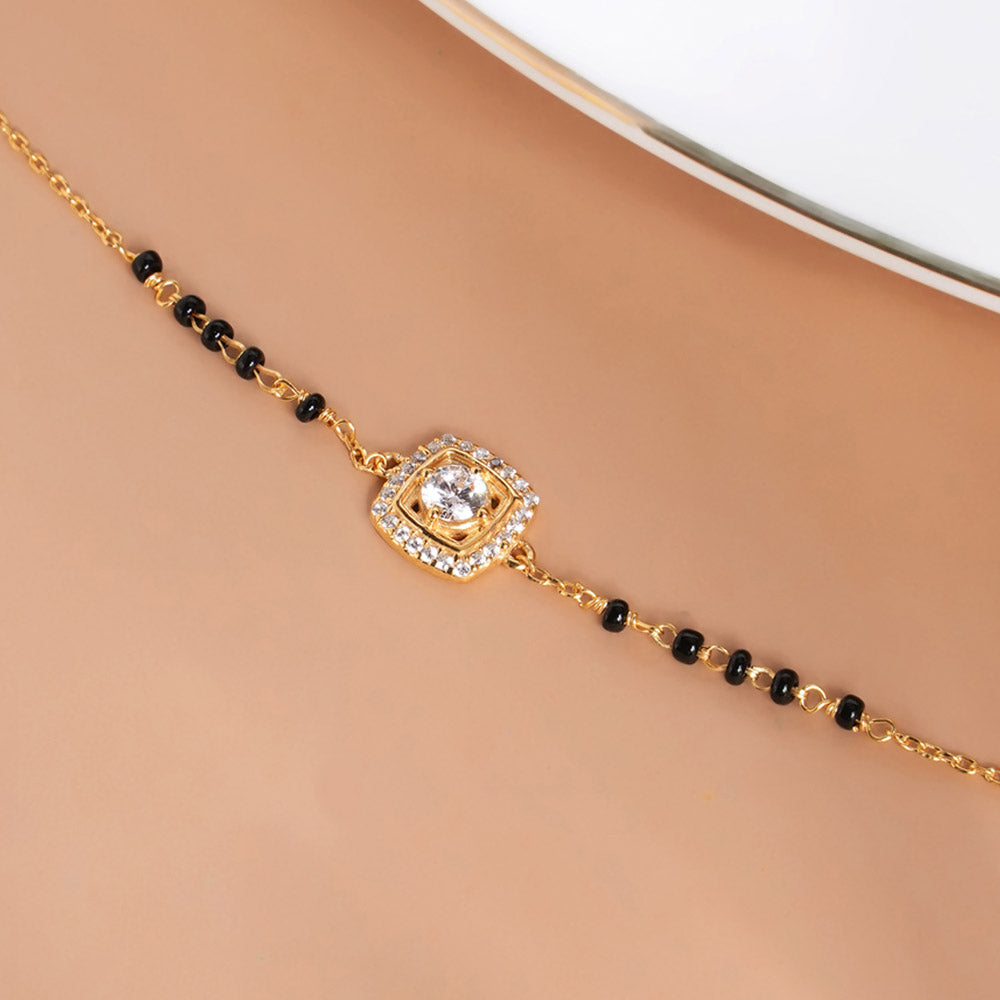 Threads of Love 925 Sterling Silver Mangalsutra Bracelet | BIS Hallmarked | 18k Gold Vermeil