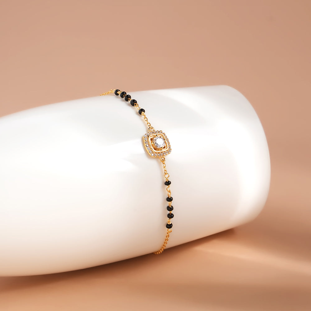 Threads of Love 925 Sterling Silver Mangalsutra Bracelet | BIS Hallmarked | 18k Gold Vermeil