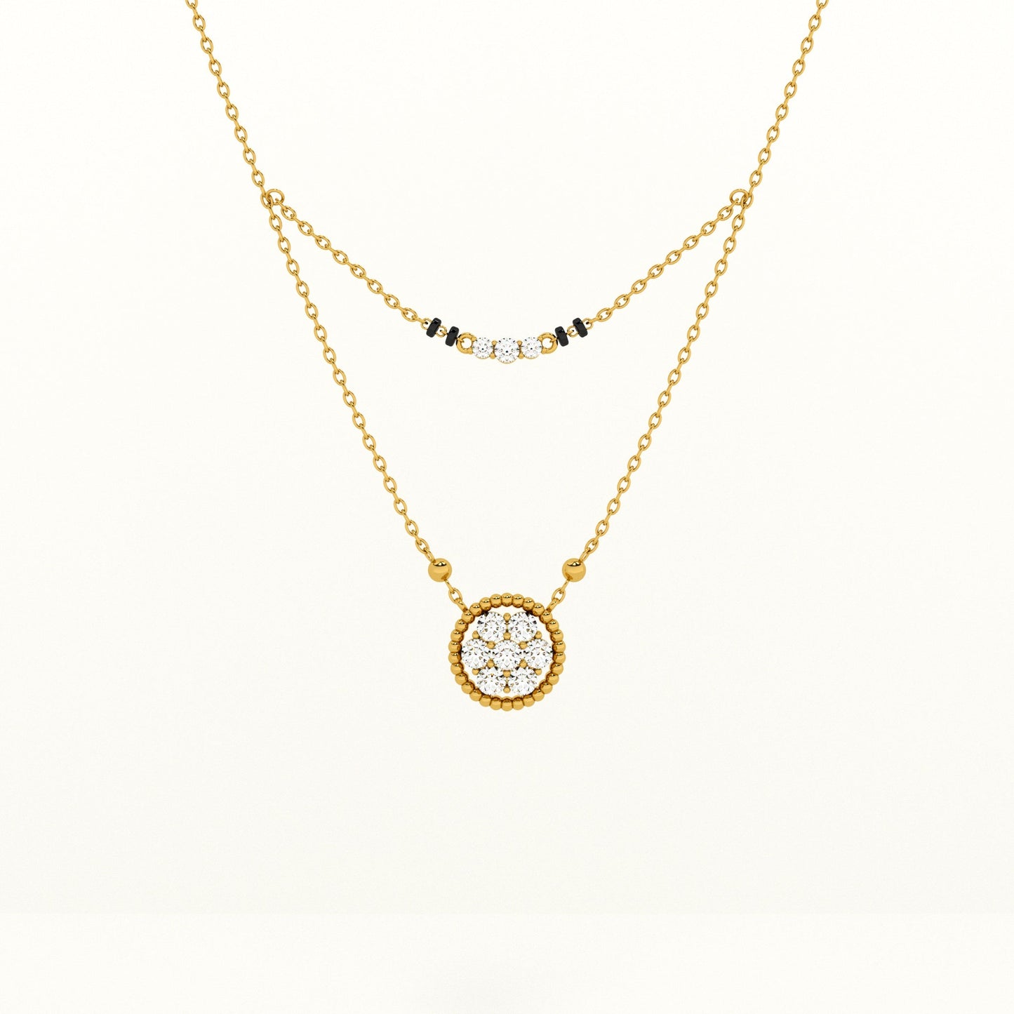 Double Layered Pendant 925 Sterling Silver Mangalsutra