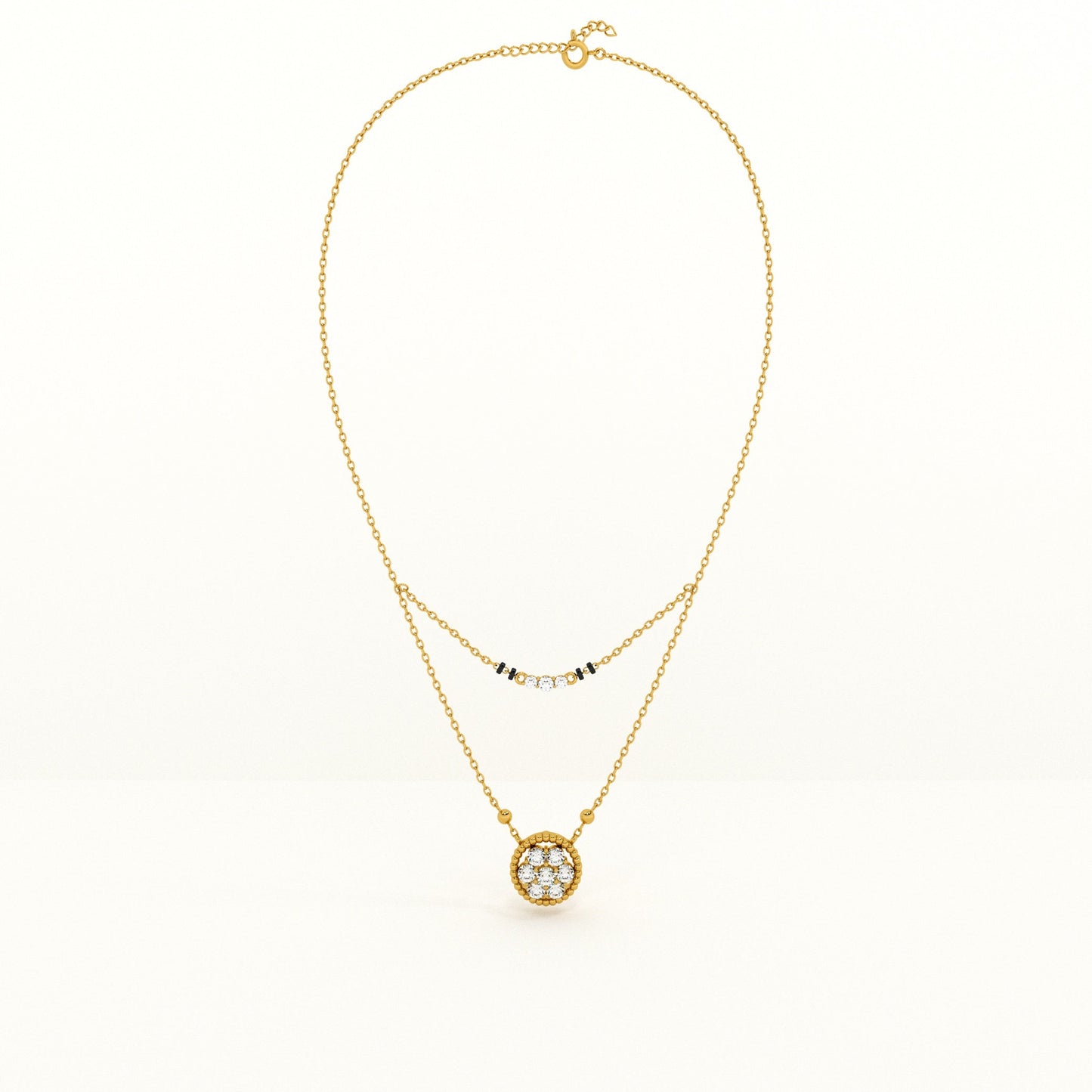 Double Layered Pendant 925 Sterling Silver Mangalsutra