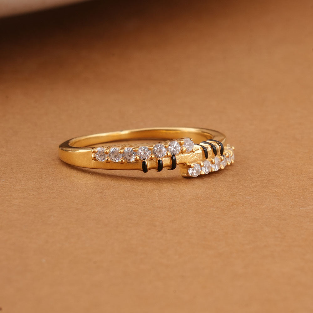 Modern 925 Sterling Silver Mangalsutra Ring