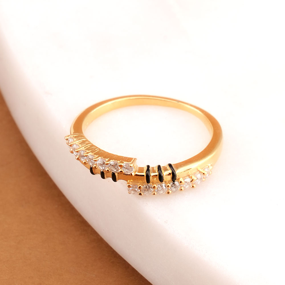 Modern 925 Sterling Silver Mangalsutra Ring