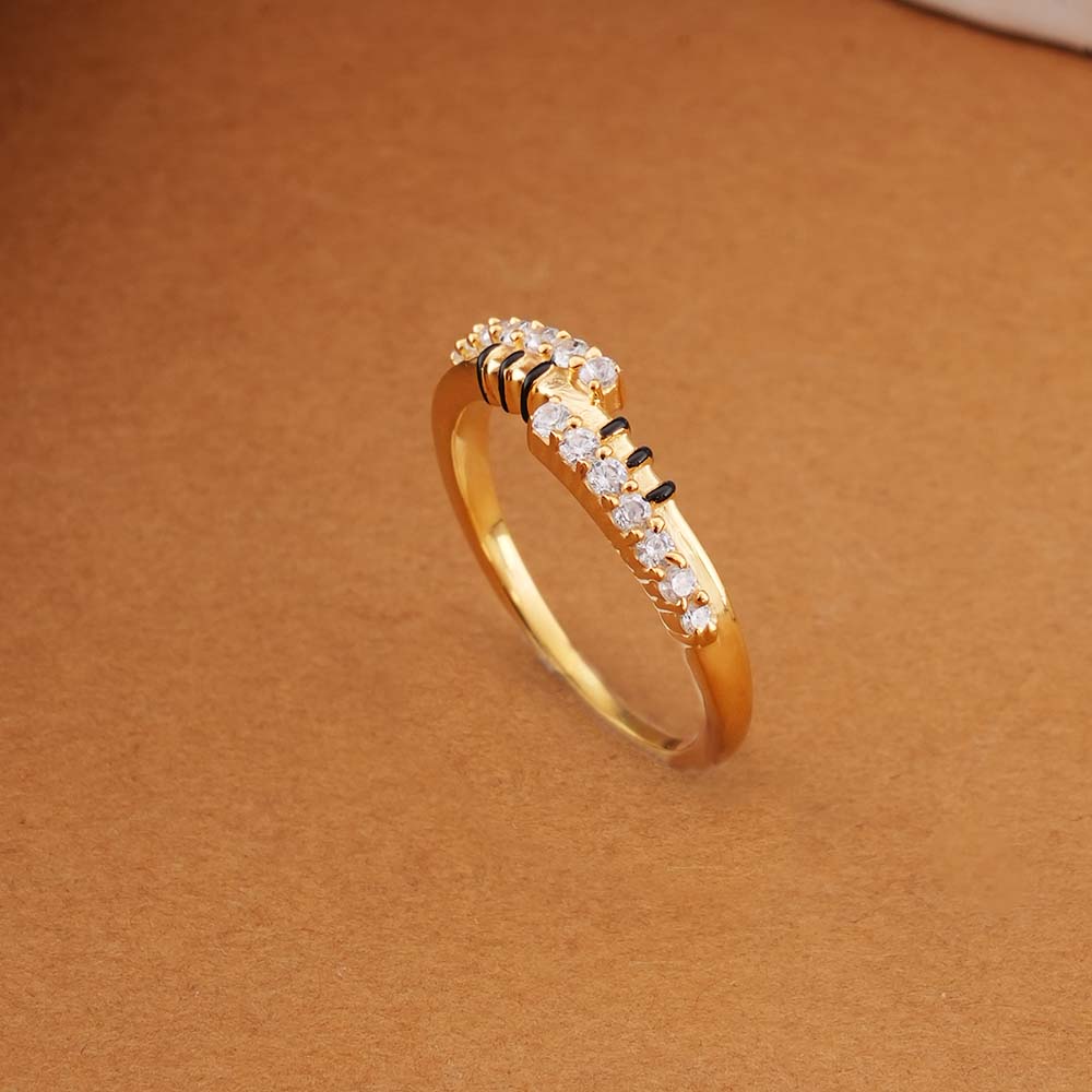 Modern 925 Sterling Silver Mangalsutra Ring
