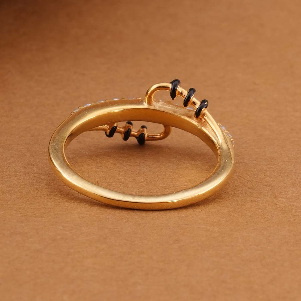 Wave Design 925 Sterling Silver Mangalsutra Ring