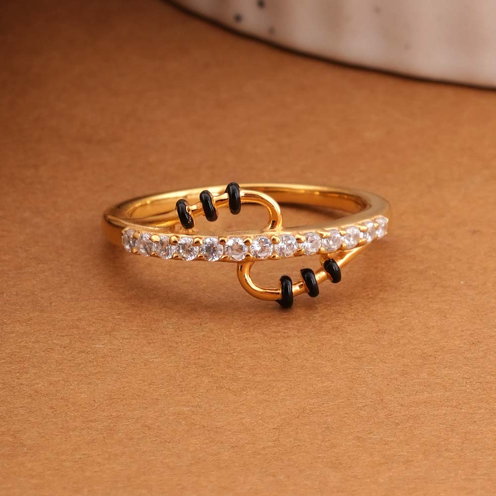 Wave Design 925 Sterling Silver Mangalsutra Ring